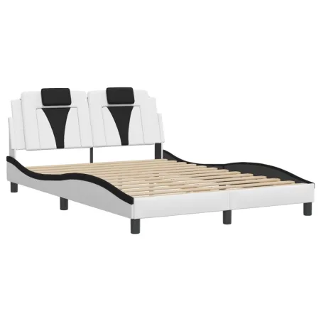 Cadre de lit Viana avec LED sans matelas blanc et noir 140x190 cm