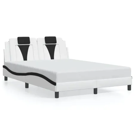Cadre de lit Viana avec LED sans matelas blanc et noir 140x190 cm