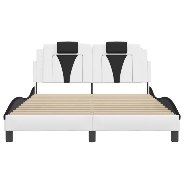 Cadre de lit Viana avec LED sans matelas blanc et noir 140x190 cm