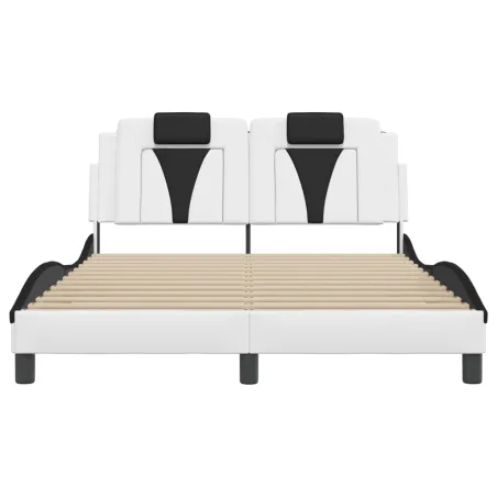 Cadre de lit Viana avec LED sans matelas blanc et noir 140x190 cm