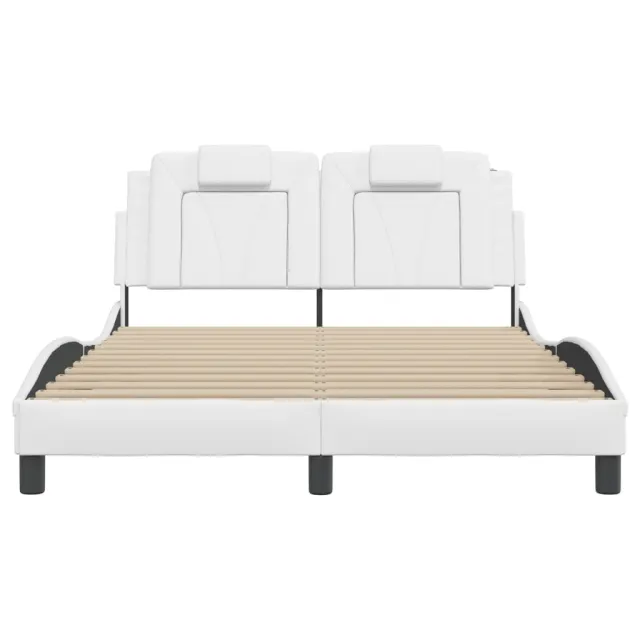 Cadre de lit Viana avec LED sans matelas blanc 140x200 cm