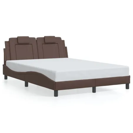 Cadre de lit Viana avec LED sans matelas marron 140x200 cm