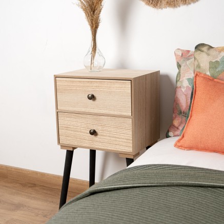 Nightstand Vinthera Moa Natural Metal 35 x 26 x 65 cm 2