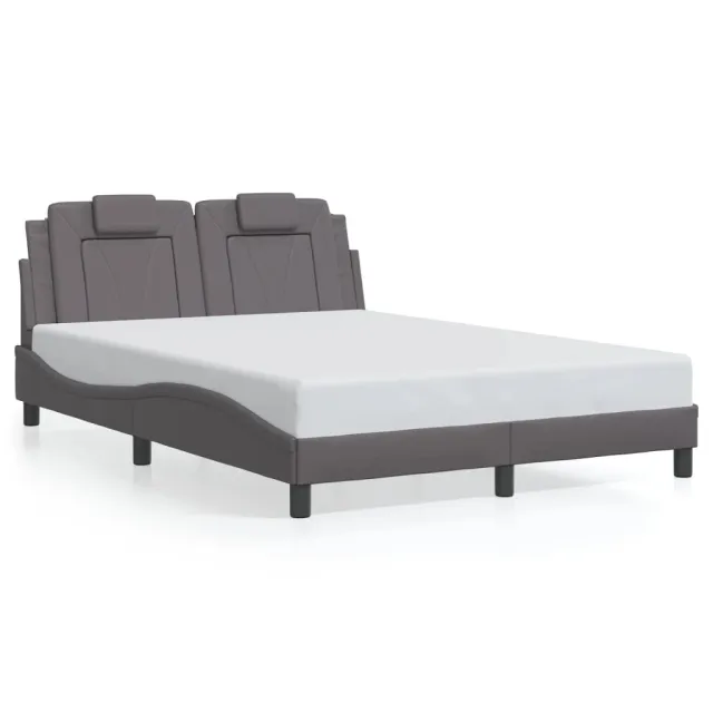 Cadre de lit Viana avec LED sans matelas gris 140x200 cm
