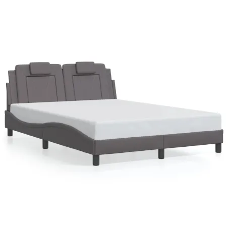 Cadre de lit Viana avec LED sans matelas gris 140x200 cm