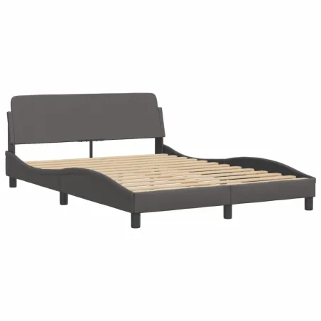 Cadre de lit Viana avec LED sans matelas gris 140x200 cm