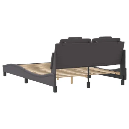 Cadre de lit Viana avec LED sans matelas gris 140x200 cm