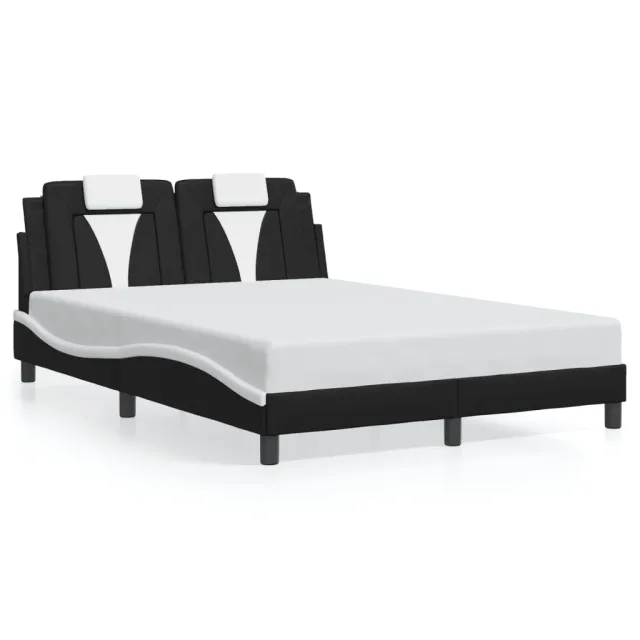 Cadre de lit Viana avec LED sans matelas noir et blanc 140x200 cm