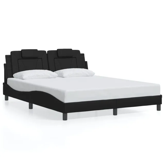 Cadre de lit Viana avec LED sans matelas noir 160x200 cm