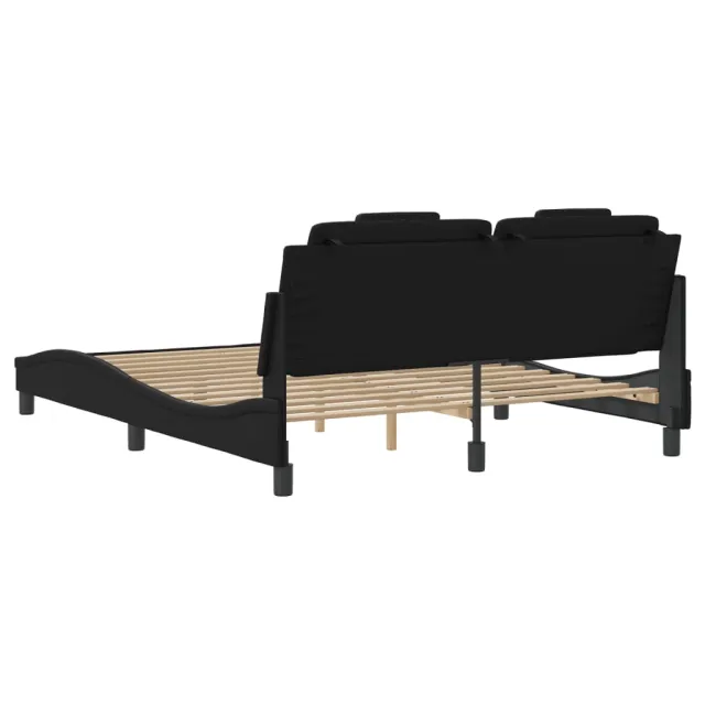 Cadre de lit Viana avec LED sans matelas noir 160x200 cm