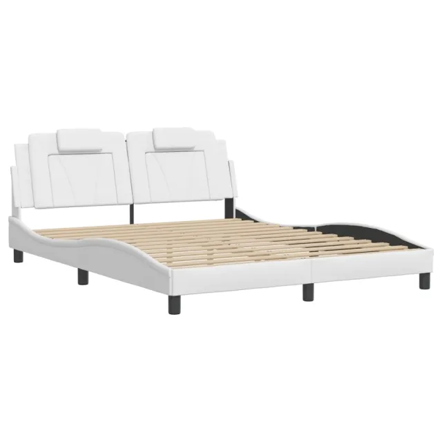 Cadre de lit Viana avec LED sans matelas blanc 160x200 cm