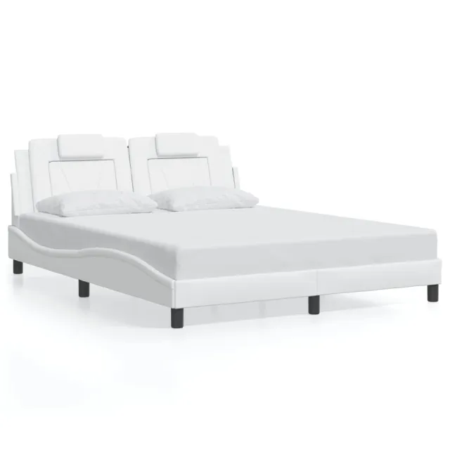 Cadre de lit Viana avec LED sans matelas blanc 160x200 cm