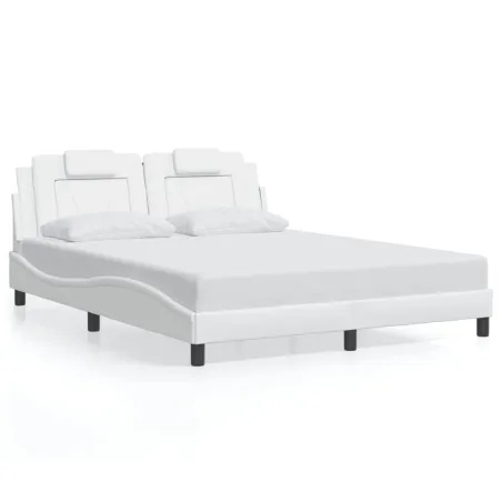 Cadre de lit Viana avec LED sans matelas blanc 160x200 cm