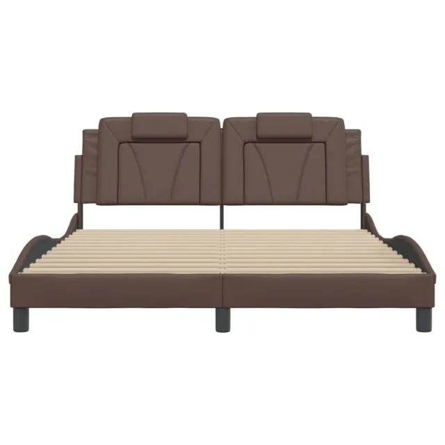 Cadre de lit Viana avec LED sans matelas marron 160x200 cm