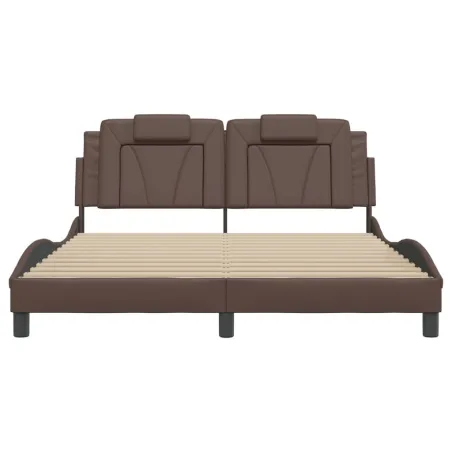 Cadre de lit Viana avec LED sans matelas marron 160x200 cm