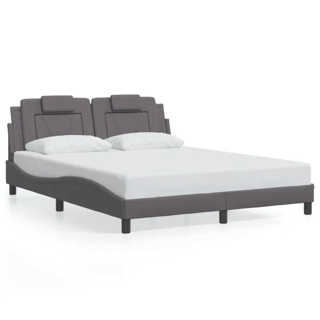 Cadre de lit Viana avec LED sans matelas gris 160x200 cm