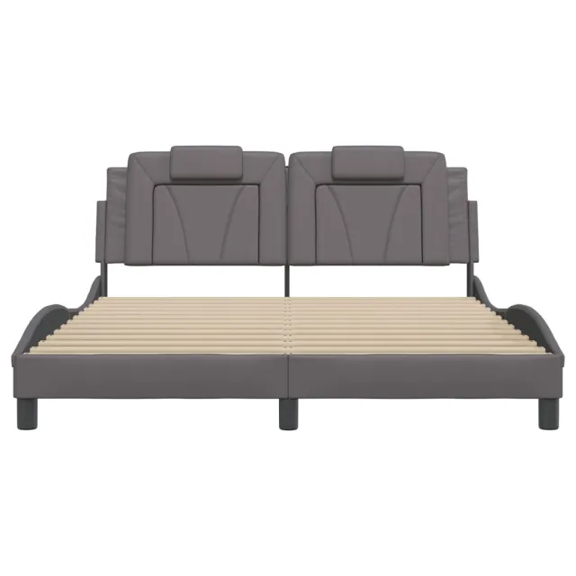 Cadre de lit Viana avec LED sans matelas gris 160x200 cm