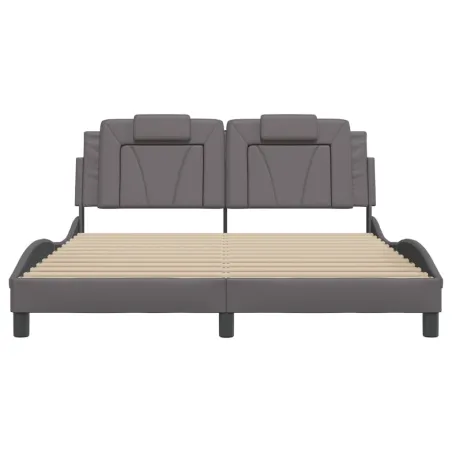 Cadre de lit Viana avec LED sans matelas gris 160x200 cm