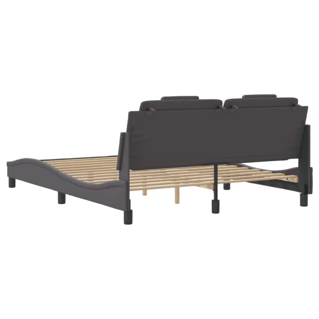 Cadre de lit Viana avec LED sans matelas gris 160x200 cm