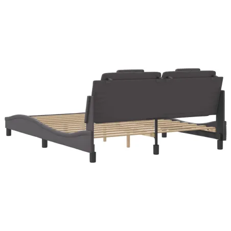 Cadre de lit Viana avec LED sans matelas gris 160x200 cm