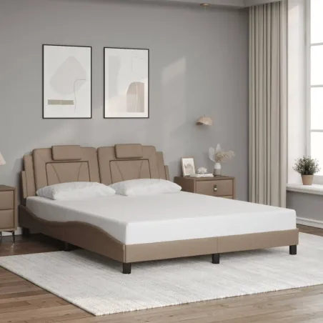 Cadre de lit Viana avec LED sans matelas cappuccino 160x200 cm