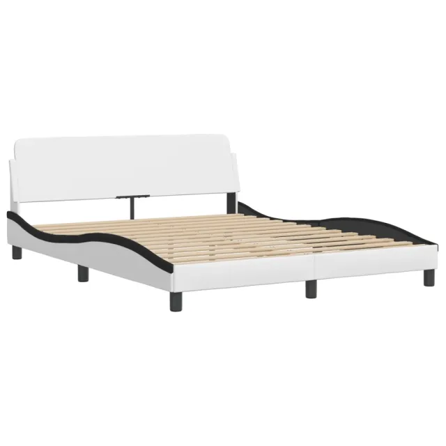 Cadre de lit Viana avec LED sans matelas blanc et noir 160x200 cm