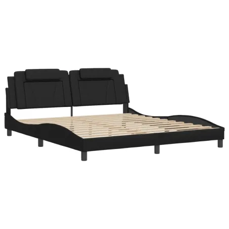 Cadre de lit Viana avec LED sans matelas noir 180x200 cm