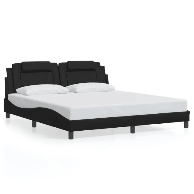 Cadre de lit Viana avec LED sans matelas noir 180x200 cm