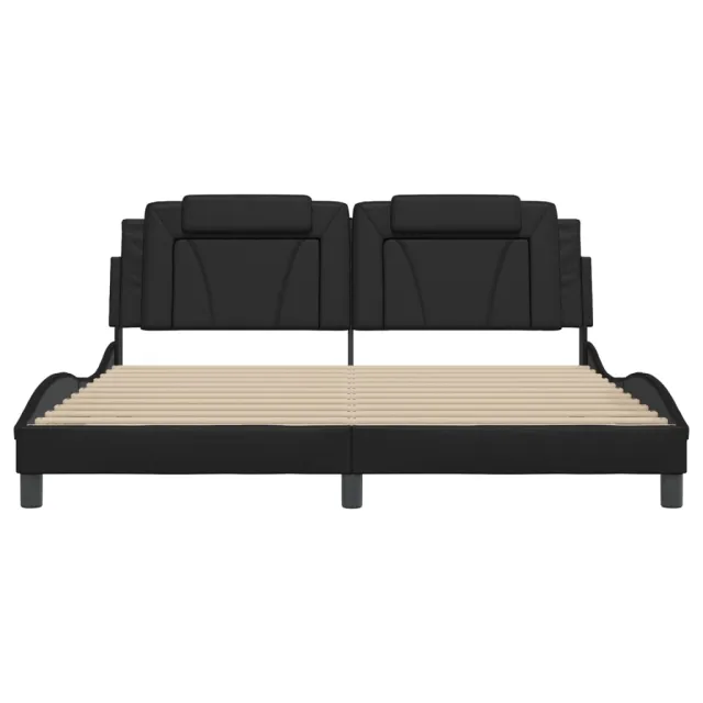 Cadre de lit Viana avec LED sans matelas noir 180x200 cm