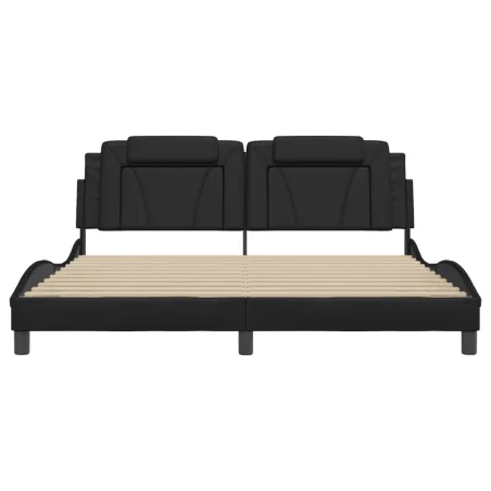 Cadre de lit Viana avec LED sans matelas noir 180x200 cm