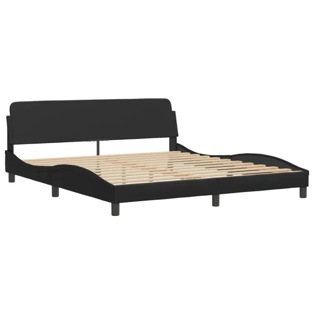 Cadre de lit Viana avec LED sans matelas noir 180x200 cm