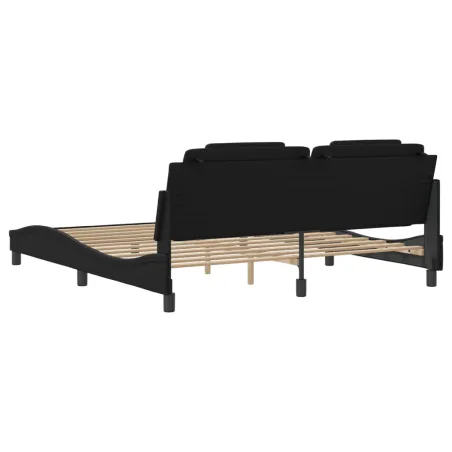 Cadre de lit Viana avec LED sans matelas noir 180x200 cm