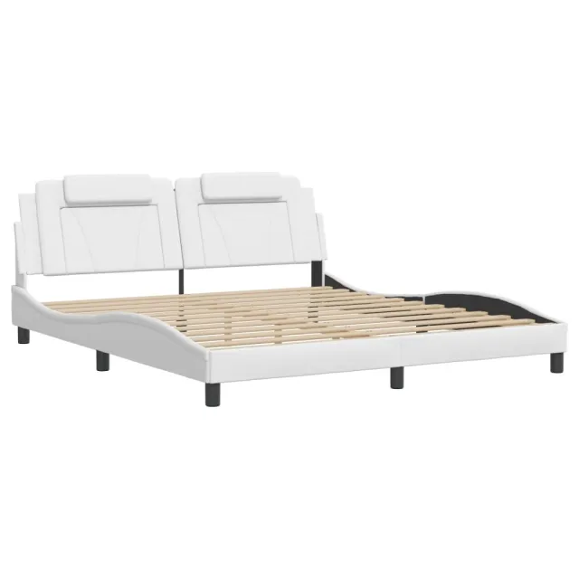 Cadre de lit Viana avec LED sans matelas blanc 180x200 cm