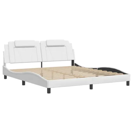 Cadre de lit Viana avec LED sans matelas blanc 180x200 cm
