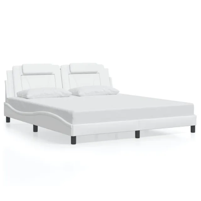 Cadre de lit Viana avec LED sans matelas blanc 180x200 cm