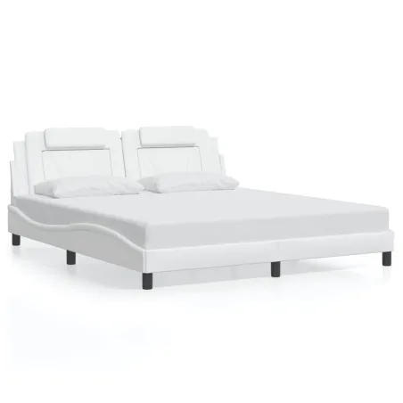 Cadre de lit Viana avec LED sans matelas blanc 180x200 cm