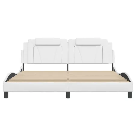 Cadre de lit Viana avec LED sans matelas blanc 180x200 cm