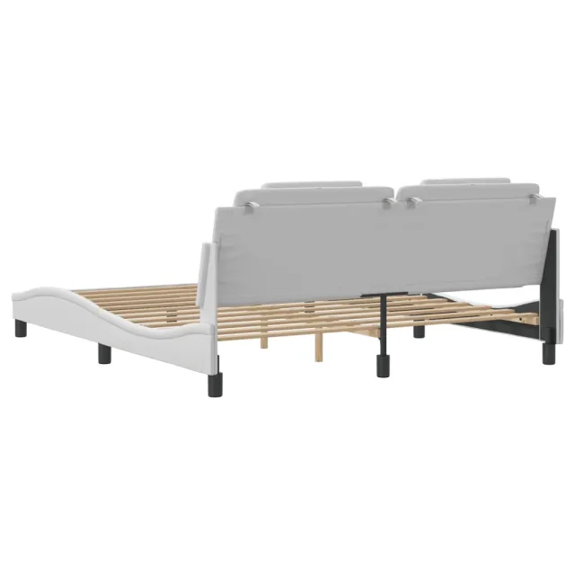 Cadre de lit Viana avec LED sans matelas blanc 180x200 cm