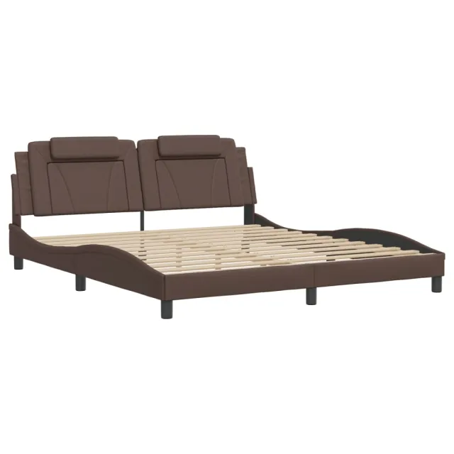 Cadre de lit Viana avec LED sans matelas marron 180x200 cm