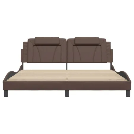 Cadre de lit Viana avec LED sans matelas marron 180x200 cm