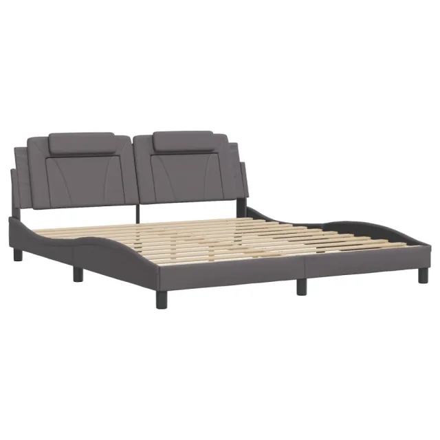 Cadre de lit Viana avec LED sans matelas gris 180x200 cm