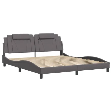 Cadre de lit Viana avec LED sans matelas gris 180x200 cm