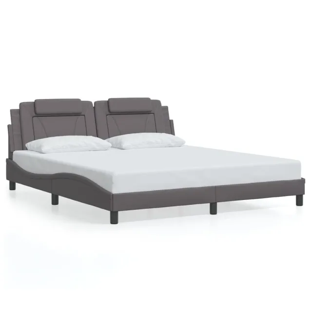 Cadre de lit Viana avec LED sans matelas gris 180x200 cm