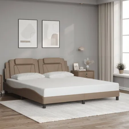 Cadre de lit Viana avec LED sans matelas cappuccino 180x200 cm
