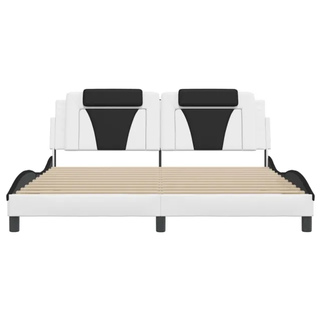 Cadre de lit Viana avec LED sans matelas blanc et noir 180x200 cm