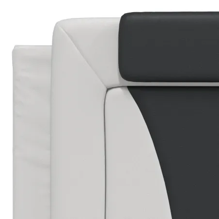 Cadre de lit Viana avec LED sans matelas blanc et noir 180x200 cm