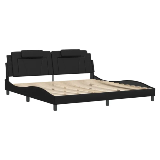 Cadre de lit Viana avec LED sans matelas noir 200x200 cm