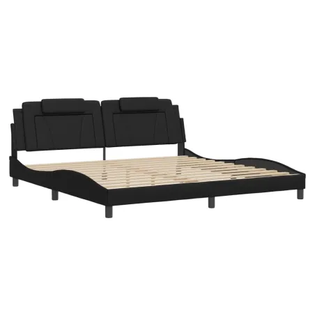 Cadre de lit Viana avec LED sans matelas noir 200x200 cm
