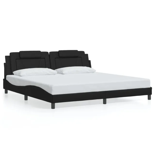 Cadre de lit Viana avec LED sans matelas noir 200x200 cm