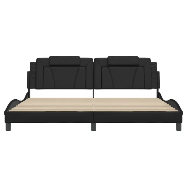 Cadre de lit Viana avec LED sans matelas noir 200x200 cm
